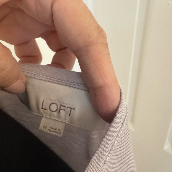 Loft Leopard Print Sequin Underlay Top, Medium Gray/Black - Picture 5 of 6